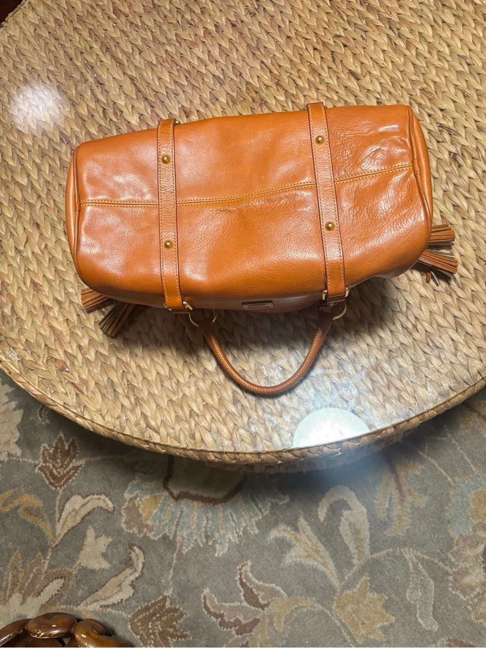 Dooney & Bourke  Leather Satchel in the color natural. The old large size.